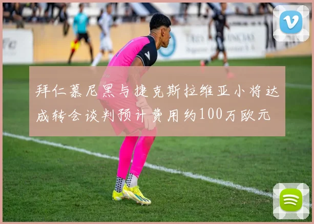 拜仁慕尼黑与捷克斯拉维亚小将达成转会谈判预计费用约100万欧元